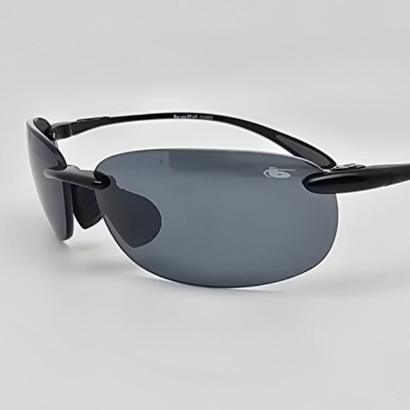 Bolle Kickback 10209 Black Frame Polarized Silver Mirror Lens Rimless Sunglasses - Picture 1 of 16